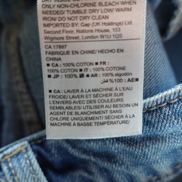 Vintage Gap Mini Skirt Womens 4 Blue Denim Medium Wash Jean Raw Hem Y2K Western - Picture 7 of 9